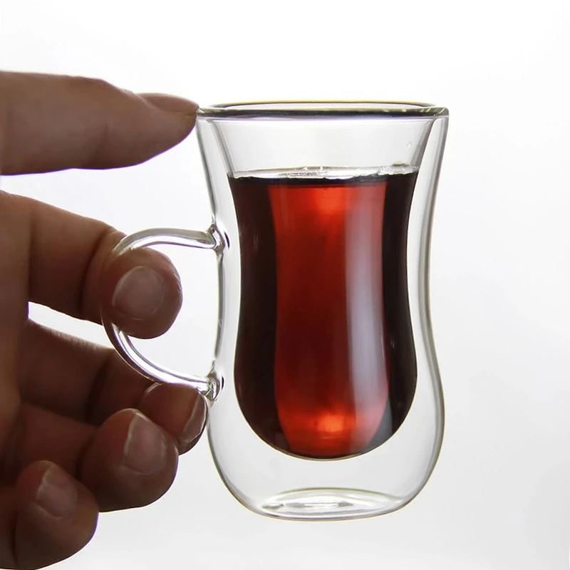 Modern Style Fashionable Arabic Double Wall Glass Cup Coffee 100ml Turkish Tea Cups for Home Use