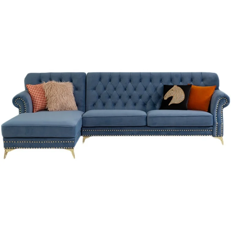 Chesterfield Sectional Sofa L Shaped Sofa Couch for Living Room Reversible Sectional Couch High Back Sofas