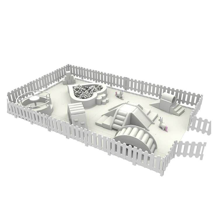 QiaoQiao Hot sale  kid soft play all white rental indoor playground for sale
