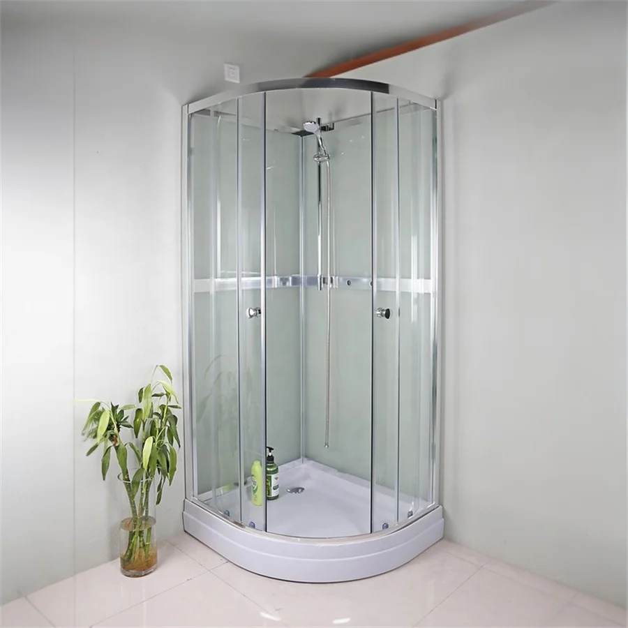 Oumeiga, Прямая продажа с завода, хромированная Алюминиевая душевая кабина, двойная раздвижная угловая Входная кабина, душевая кабина для ванной комнаты