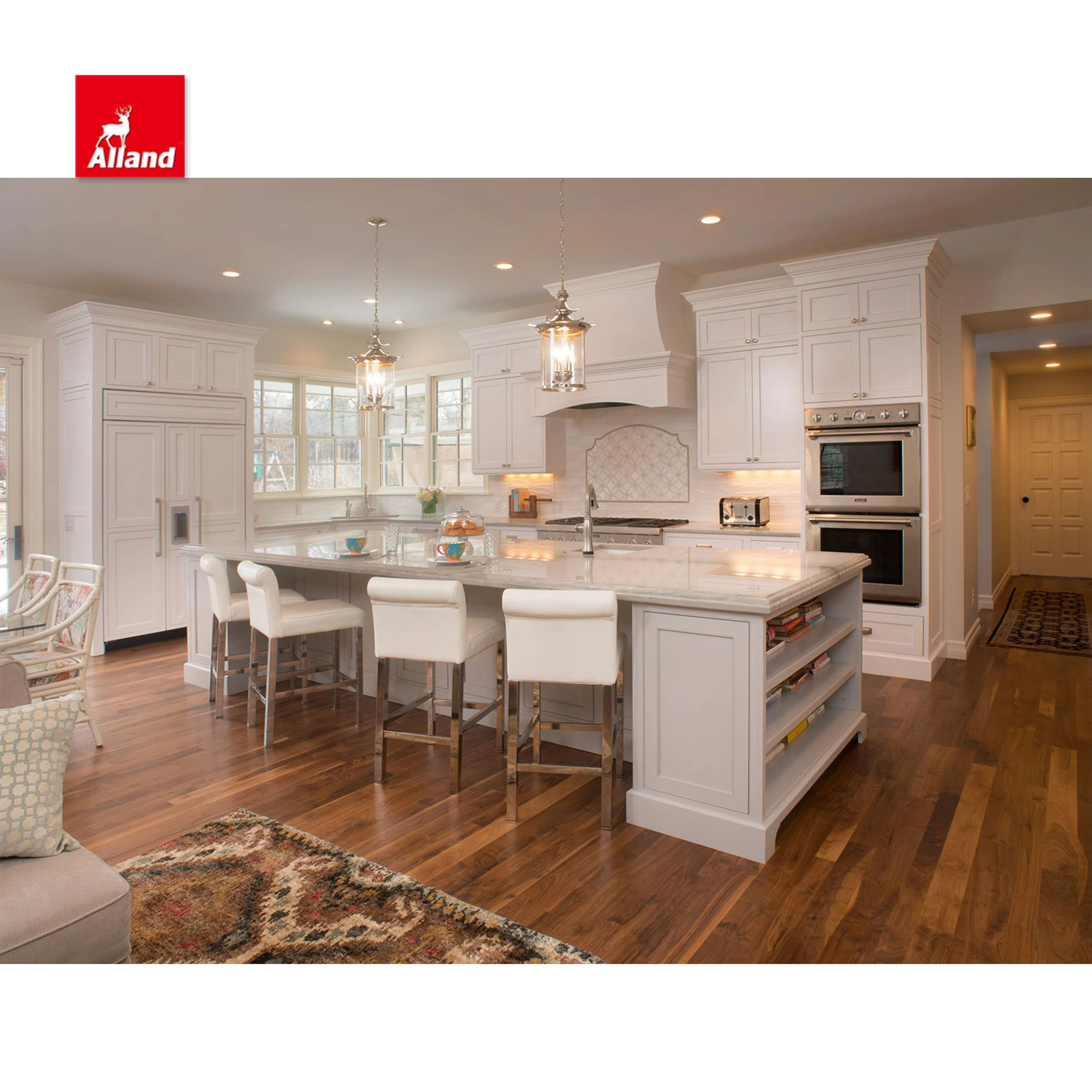 Китайский доступный витой кухонный шкаф с бусинами в рамке серого цвета утопленная панель открытыми полками