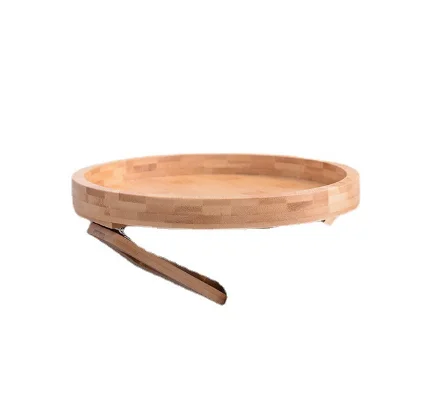 Sofa Arm Clip Round Table Drinks Eating Remote Control Snacks Couch Arm Bamboo Tray Table