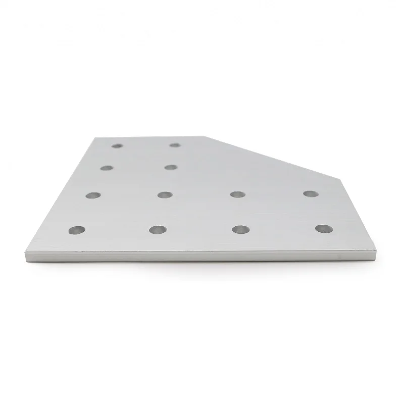 Heavy duty OEM ODM 12 Hole - 90 Degree Angled Flat Plate aluminum connecting plate apply to Factory Assembly Line#6436