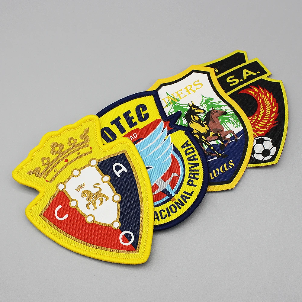 Custom Logo 3D Embroidery Patch Adhesive Woven Patches with Sequins for Clothing Canvas Fabric Resin Style Sew-On Design