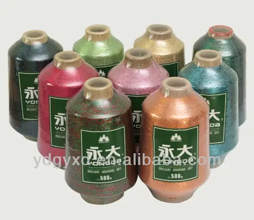 
YONGDA high tenacity yarn embroidery Polyester Metallic Yarn For Knitting For Weaving 
