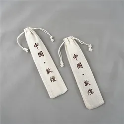 Muslin Pouch for Straws Plain Drawstring Organic Cotton Chopsticks Bag, Cotton Drawstring Linen Recyclable Promotion bag