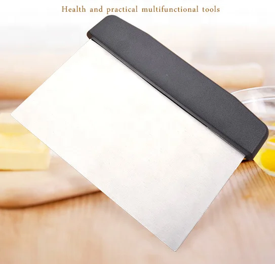 Stainless Steel Professional Cake Bench Scraper Cutter Vegetable Soap Dough Noodle Blade Cutter Noodles Knife Machine