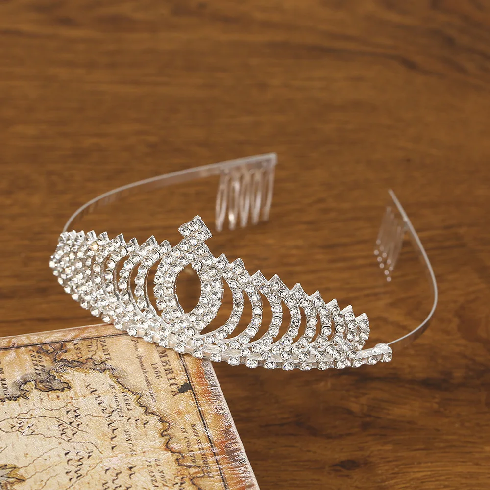 Birthday Party Performance Cosplay Girl Wedding Tiara De Noiva Crystal Rhinestone Bride Tiara Crown With Comb