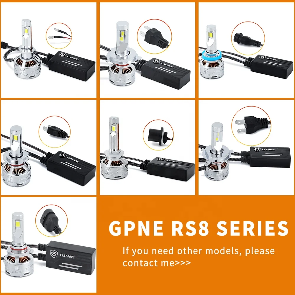 RS8 h4 LED Head light Bulb 260W 15000LM H1 H7 H11 H13 9004 9005 9006 9007 9012 880 LED Headlights