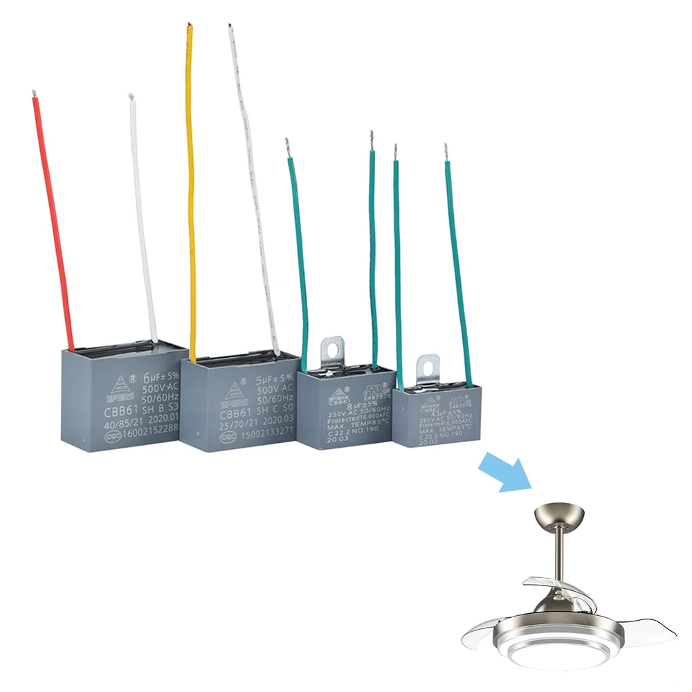 EPERS China Manufacturer CUL 0.1~80UF 370VAC Capacitor CBB61 Fan Capacitor CBB61 0.5-1UF Capacitors For Ceiling Fan Luxury
