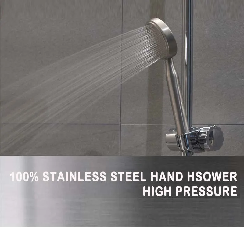Manufacturer SUS 304 Shower Head High Pressure Hand Shower Stainless Steel Bathroom Shower Faucet