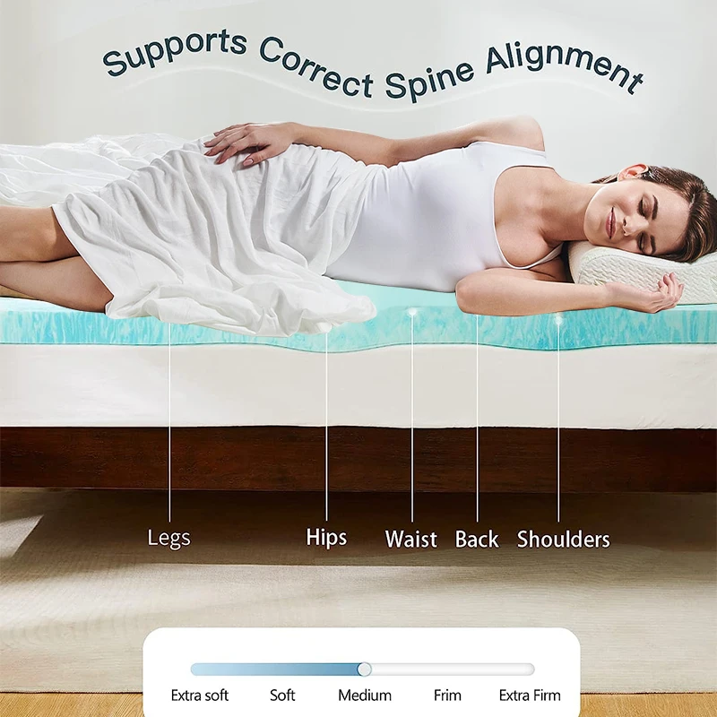 Bedding fitted premium mattress pad elastic dual layer thick gel mattress Pad Topper