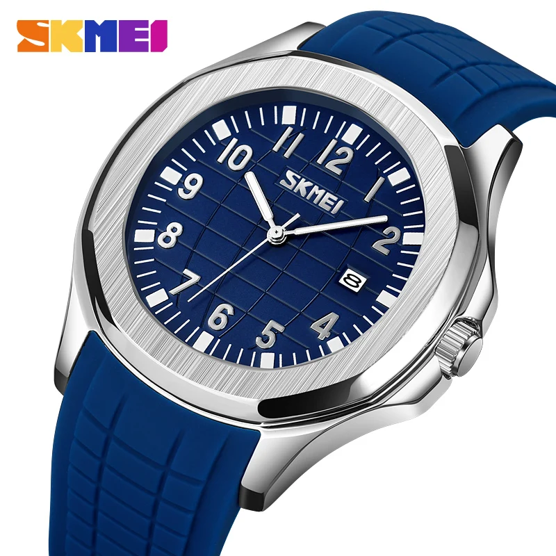 Skmei 9286 new design dongguan mens quartz watch designer Silicone band water proof date display  business watch factory