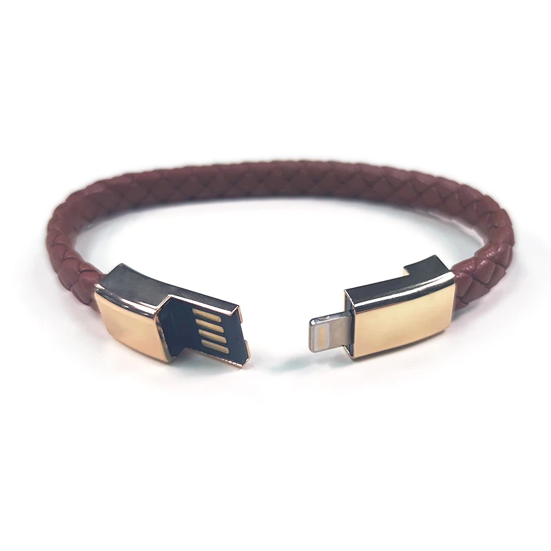 Кожаный браслет 20 см короткий USB-кабель для зарядки и передачи данных Iphone Type C