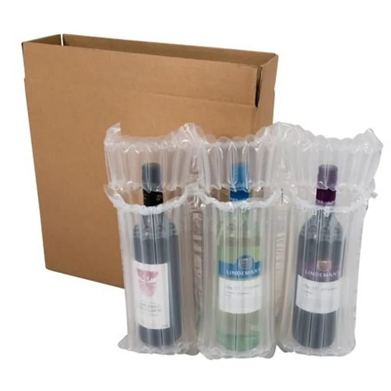 Shipping Packaging Cushion Bubble Film for protecting fragile Inflatable Plastic Protective Air Column Bag For Glass Bottle