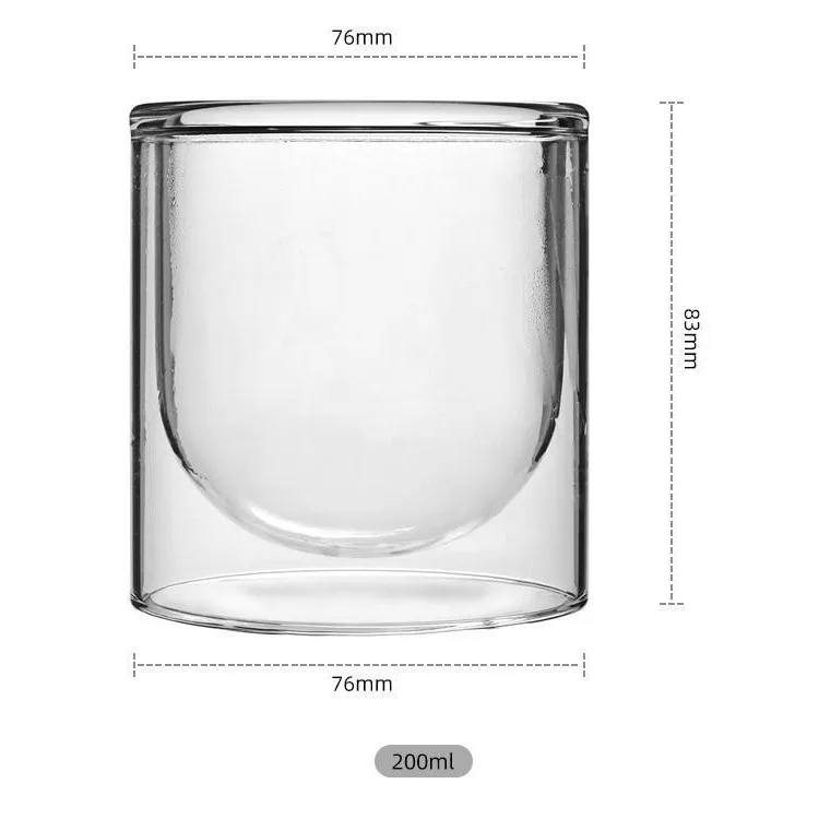 Wholesale Luxury Borosilicate Glass Candle Containers Handmade Unique Heat Resistant Double Wall Candle Glass Jars