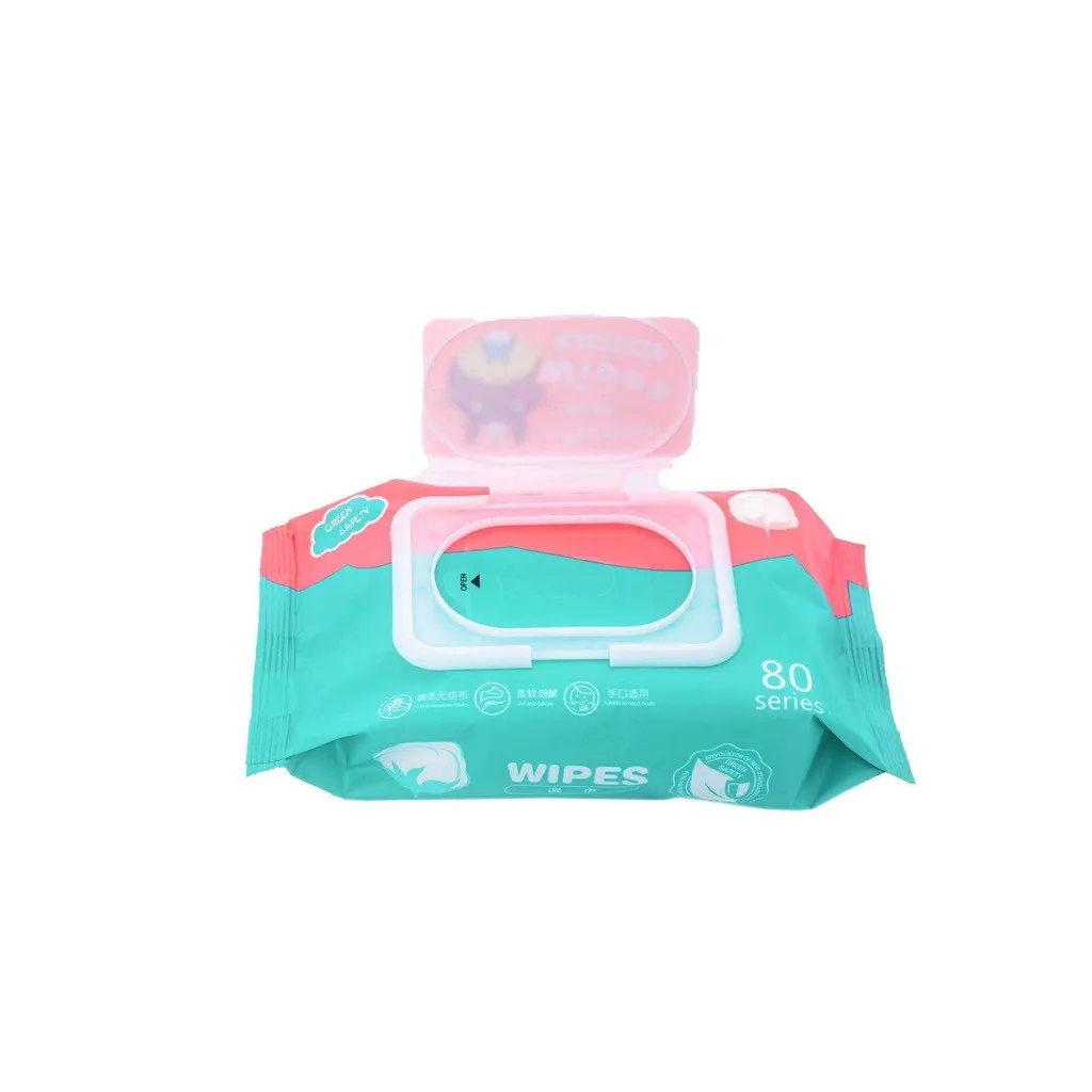 Good quality baby wipes in stock, English packaging, safe and convenient Wet wipes wet tissueature Type