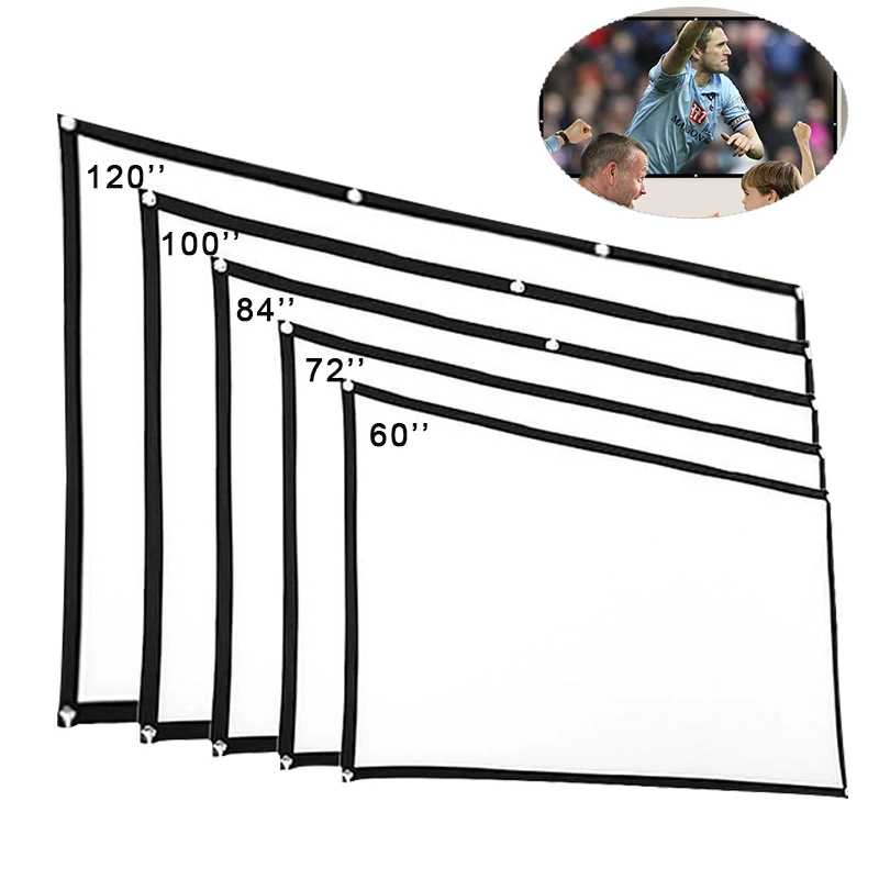 Wall Movie 4K Fixed Phone Screen Curtain Mini Projector and Screen Set for Video LED Projector