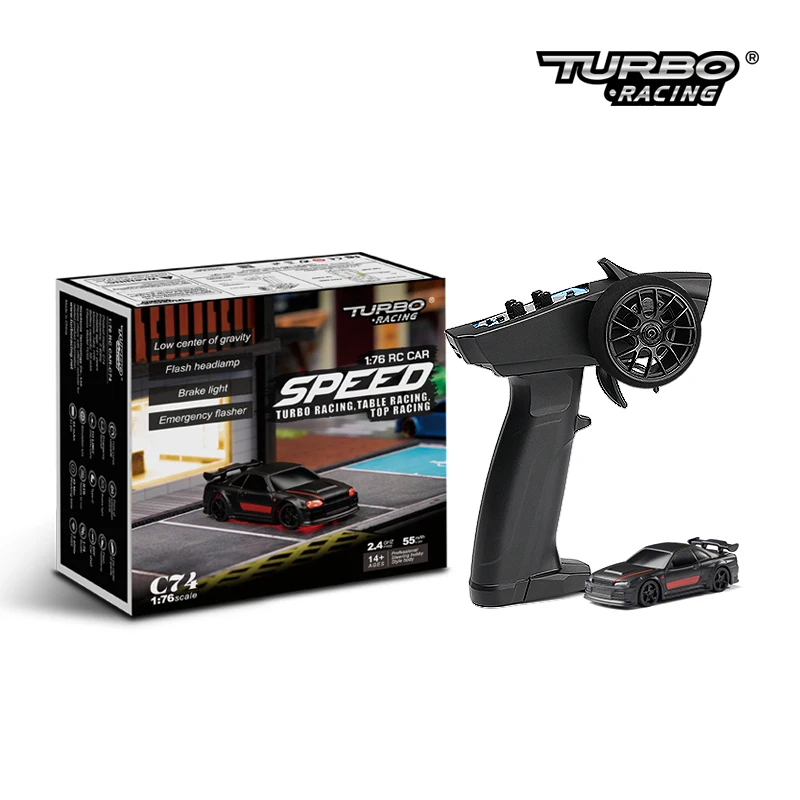 Turbo Racing 1:76 C74 On Road RC Car Radio Full Proportional Remote Control Toys RTR Kit For Kids and Adults