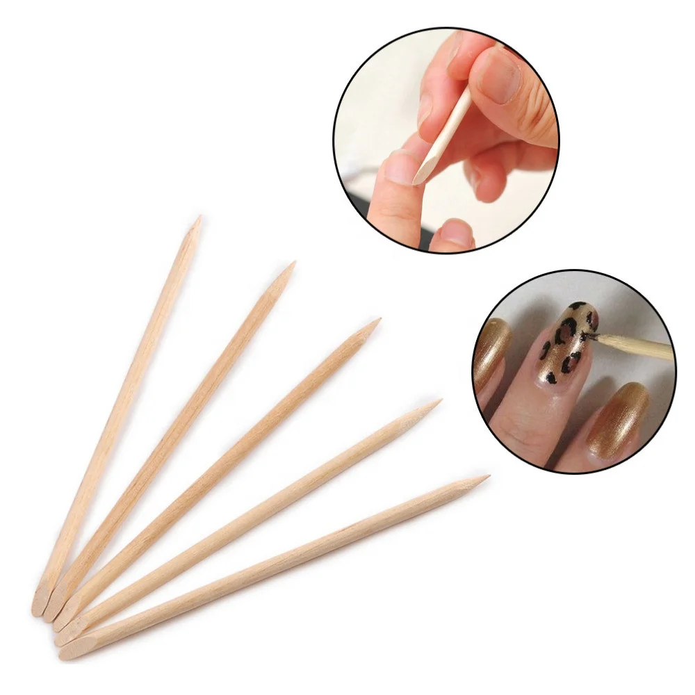 
100 pcs Wood Stick for Nail Art Cuticle Pusher Remove 