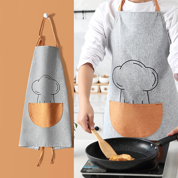 Kitchen Apron Anti-Fouling And Oil-Proof Wiping Hands Home Cooking Coveralls Couples Women Men Waist Overalls