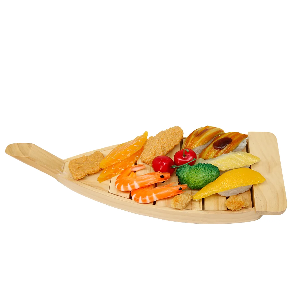 Wholesale factory price Japanese Style  Wooden Sushi Boat Serving Tray for Restaurant or Home