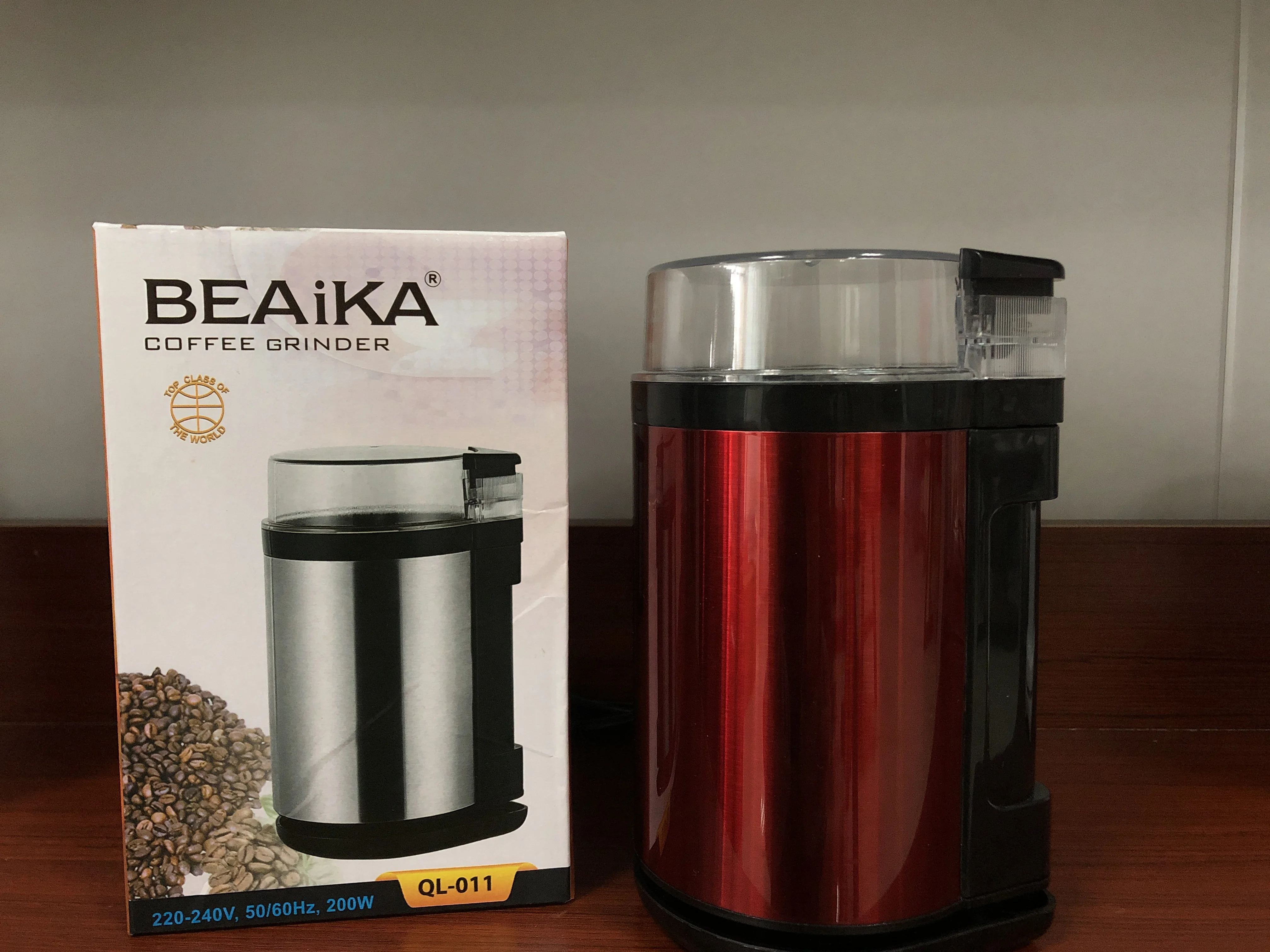 Электрическая кофемолка измельчитель из нержавеющей стали с лезвиями для зерен бобов орехов специй