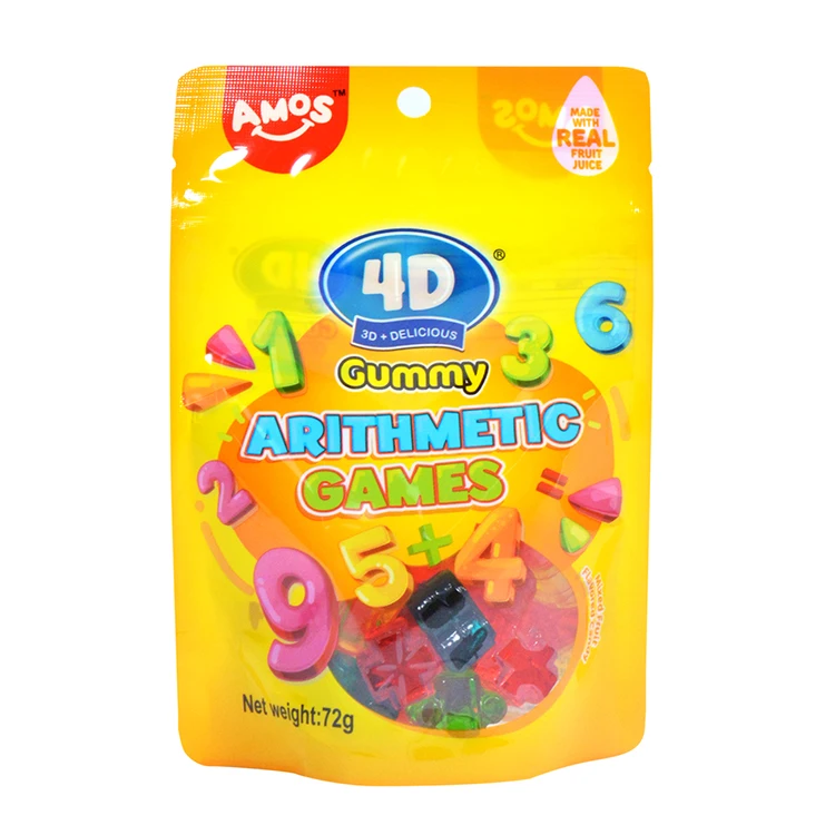 Amos Arithmetic Games Gummy Candy Fruit Flavor Bulk Energy Gummy Child Snack