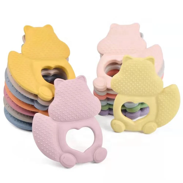 Food Grade Animal Baby Teether Sensory Toys BPA Free Baby Silicone Teether Teething Soothing Molar Toy