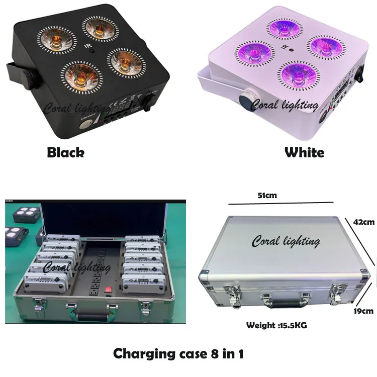 10pcs X 1 Case Rechargeable wireless led uplight 4x18 RGBAW UV 6in1 Battery Powered LED Par dj Uplights with Flight Case