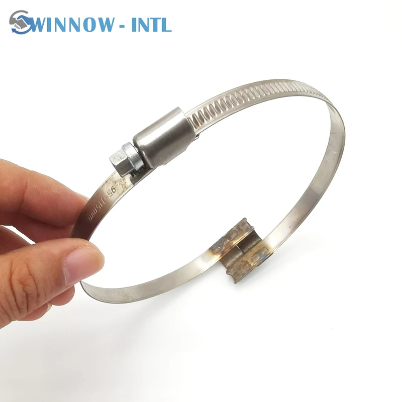 PVC Pipe Clamp Fittings Bridge hose clamp Left and Right Hand Spiral, German Hose Clamp With Bridge W4 - 9 mm 304