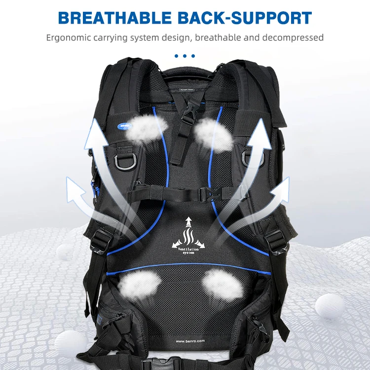 Benro Large Capacity Camera Backpack Travel Portable Camera Bag Waterproof Scratch-Proof Dual Shoulders Camera Bag
