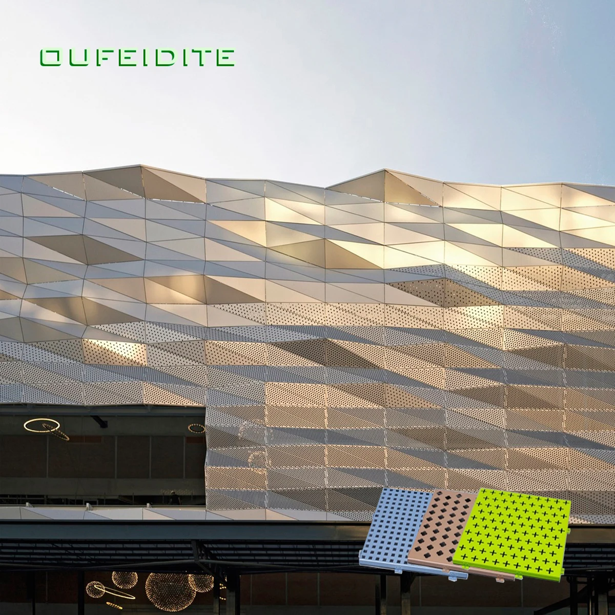 Good Price PVDF Painting Customized Pattern Venneer Panel Aluminum Facade Perforated Wall Cladding Exterior Decoration