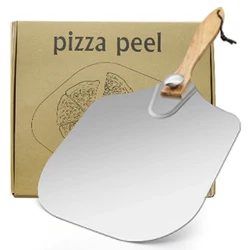 Wholesale Aluminum Metal Ovens Pizza Shovel Pizza Peel Easy Storage Pizza Paddle with Foldable Wooden Handle