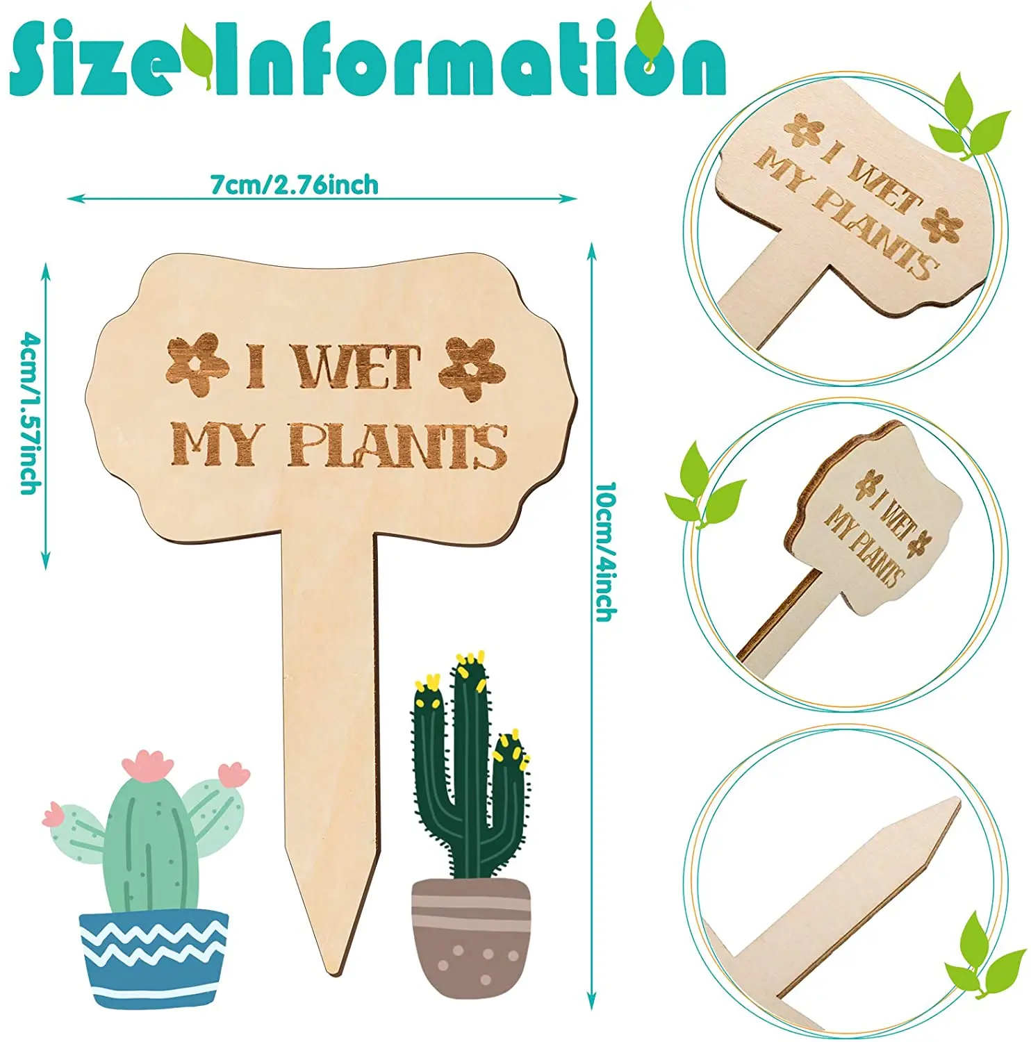 Low Cost Custom Herbs Seed Flowers Garden Jardin Vegetables Bamboo Wooden Plant Labels Tags Markers