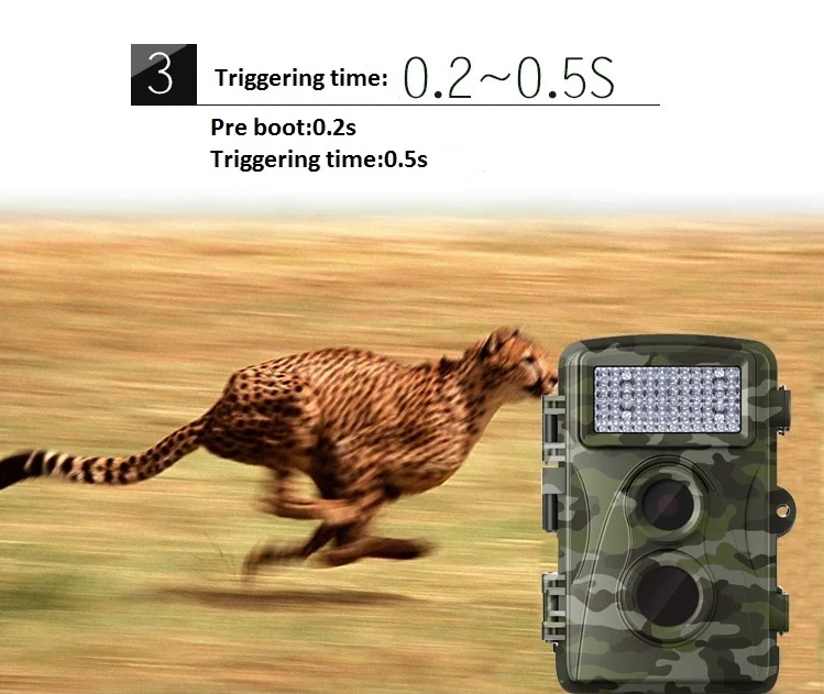 Wildlife hunting trail camera 24MP FHD No Glow LEDs Night Vision 80ft 0.3s Trigger Time Motion Activated