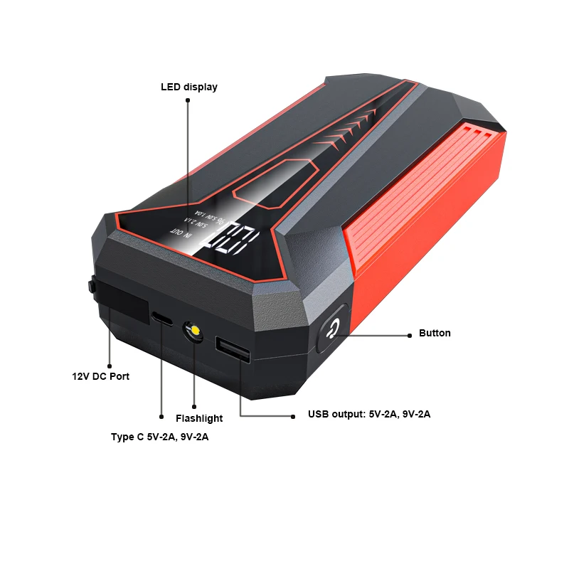 Newest model 12V 12800mAh Car Jump Starter Emergency  Battery BoosterJumper Portable Car Jump Starter