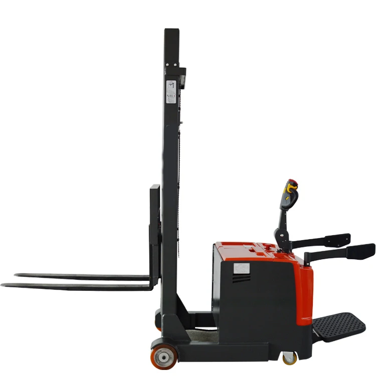 1 Ton Mini Automatic Electric Stacker Truck Pallet Lift Stacker Building Material Shops Forklifts with dual mast