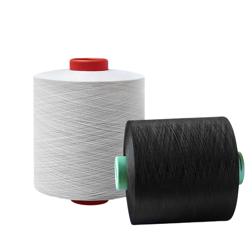 High quality air covered yarn black white 2075 polyester covered yarn for socks