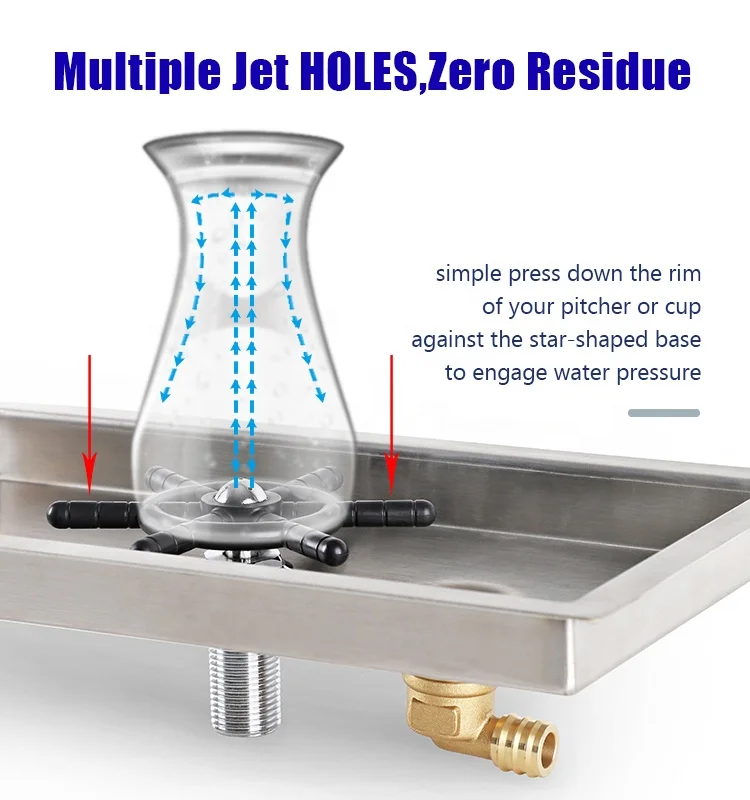 Maxsen Factory OEM ODM Washing Rinser Glass Pitcher Water Rinse Rinser Glassrinser