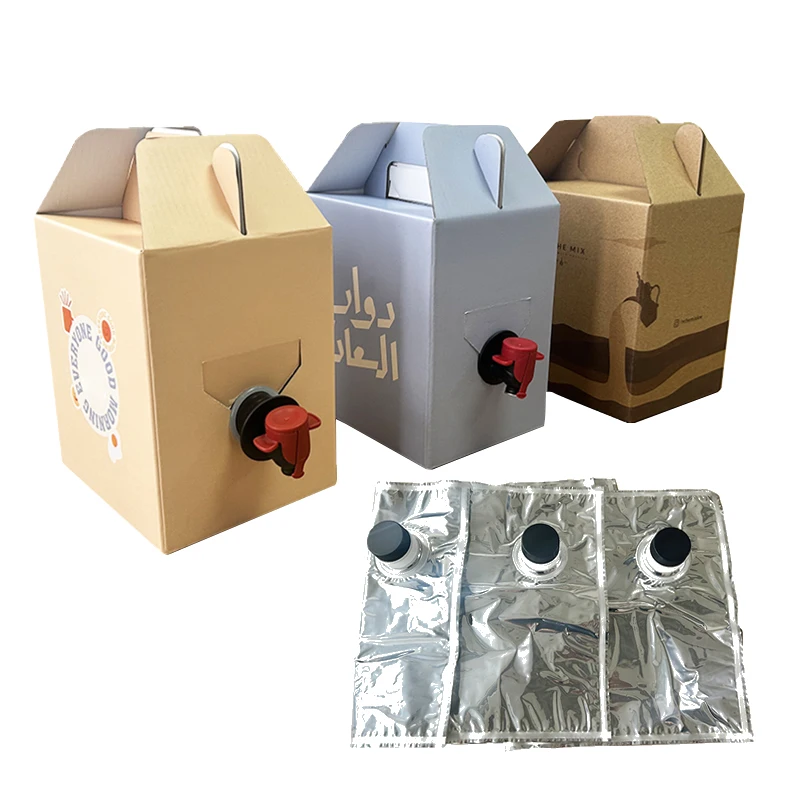 Custom Bag in box 5l 5 liter 160 oz coffee and tea beverage dispenser take out away hot drinks container bib bag in box