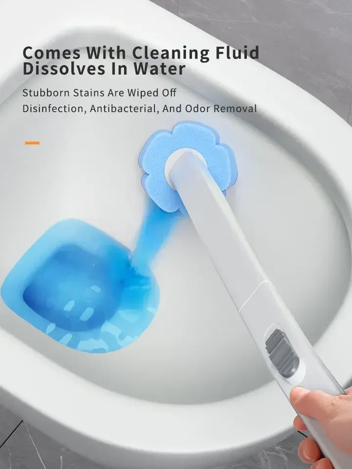 Disposable Toilet Brush Set Bathroom No-dead Multi-Functional Cleaning Brush Holder Set Ventilation Slots Base Toilet Brush