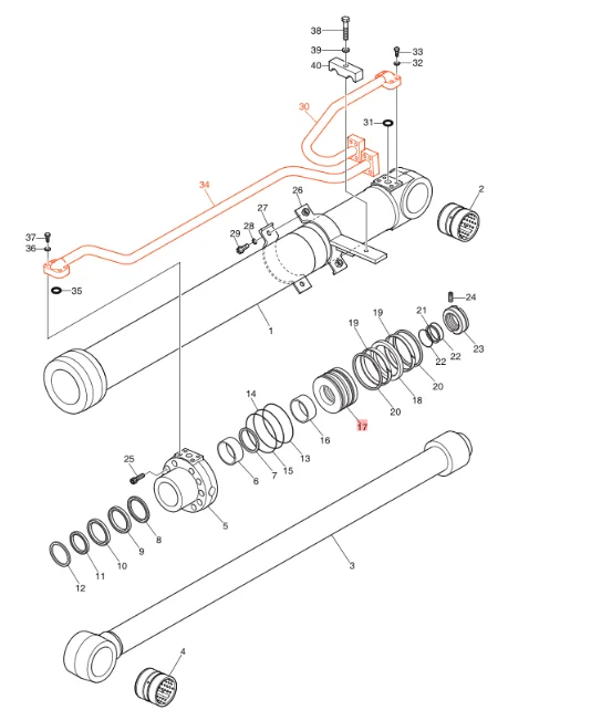 Hot selling DX190-3B  DX200-3B hydraulic system distributor Boom pipe, oil inlet pipe, excavator iron pipe