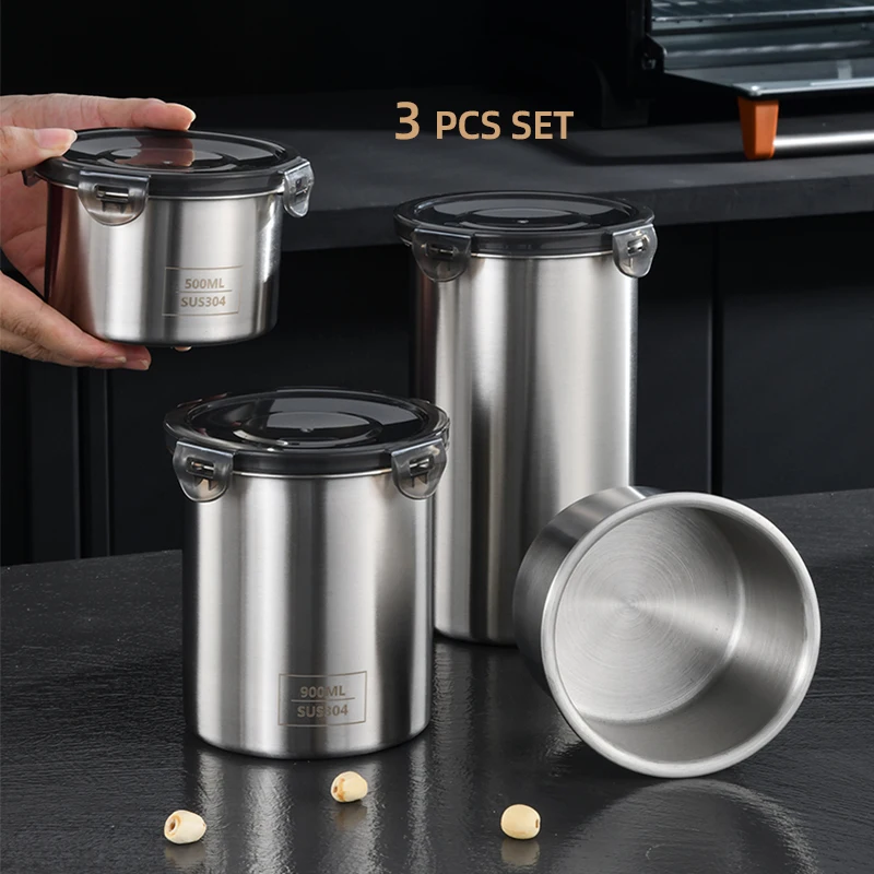 304 Stainless Steel Hot Sell Kitchen Storage Organiser Set Portable Food Prep Container Organizer and Home