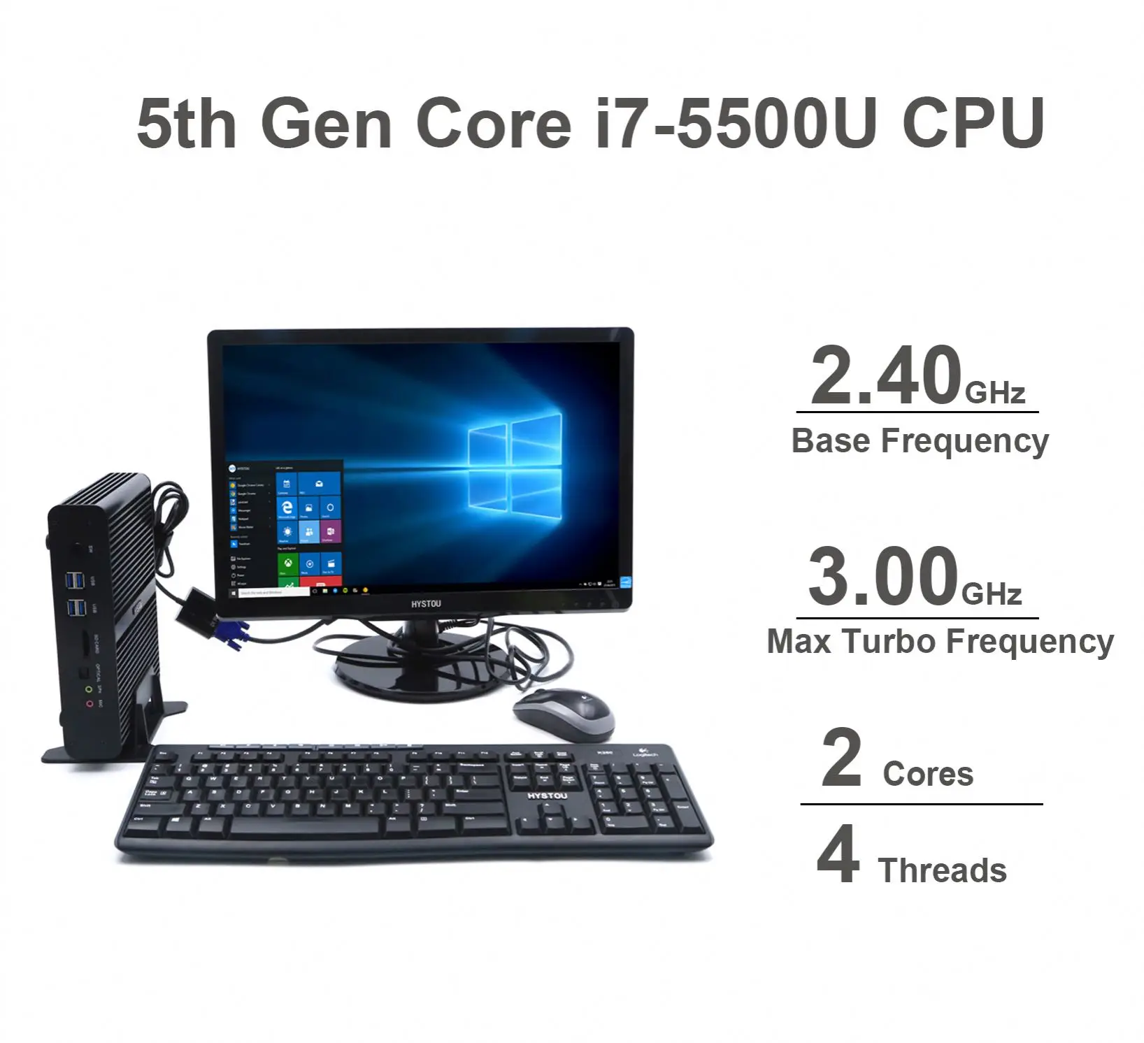 HYSTOU Core i7 Mini PC 16gb ram Gaming Fanless Win 10 Cheap China Barebone Computer