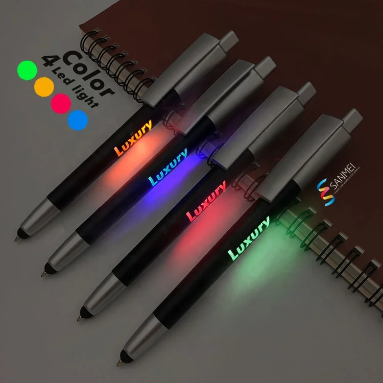 Unique stylus blue color led custom pen light lazer laser light pen glow in the dark