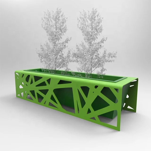 Outdoor Giant Laser Cutting Plant Pot Street Decoration Planter Tree Holder