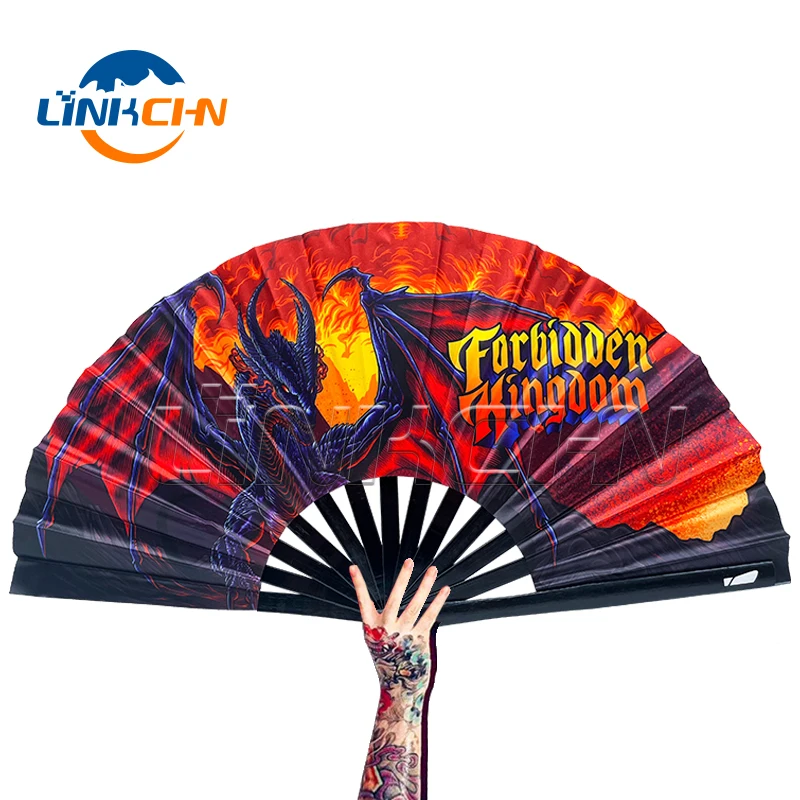 33cm advertising custom fabric folding kungfu fan