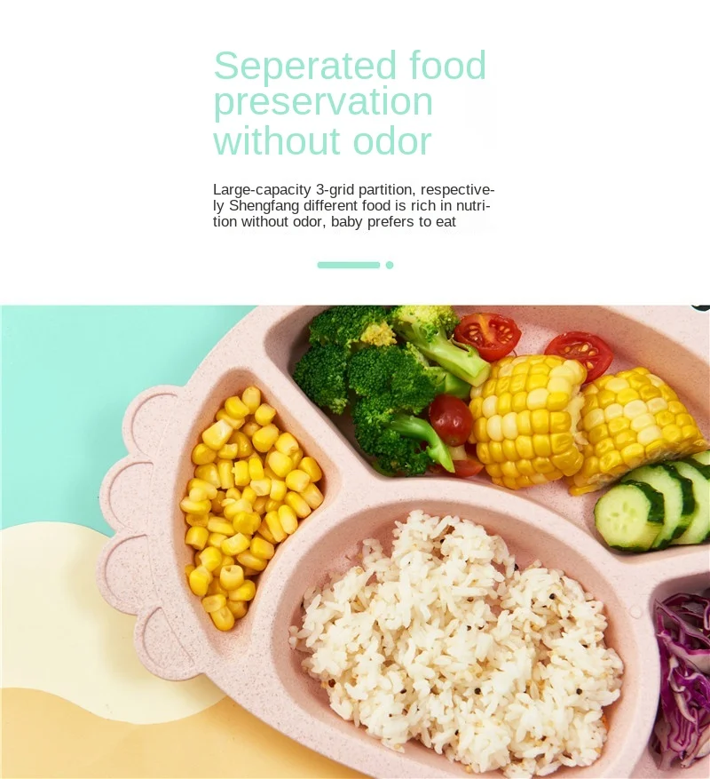 
Bpa Free Healthy Children Plastic Tableware Set 6pcs Biodegradable Wheat Straw Fiber Tableware 