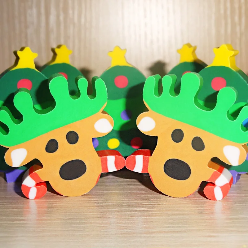 Novelty Animal Funny Christmas Rubber Eraser Pencil Topper For Kids